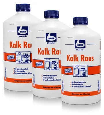 Produktbild von Dr. Becher Kalk Raus 1L entkalkt Kaffeemaschinen, Wasserkocher uvm. (3er Pack)