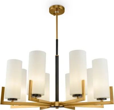 Zdjęcie produktu dla Żyrandol FORTANO mosiężno-złoty 8xE27x40W szkło wym:75,9x76x76cm IP20 Maytoni
