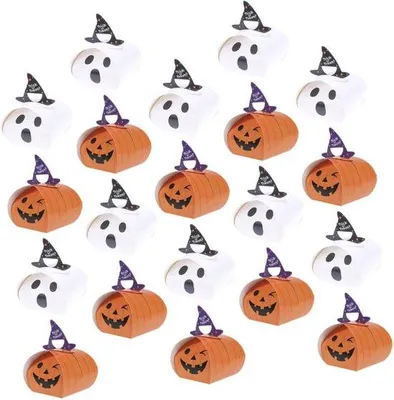 Obrázek produktu pro Halloweenské čokoládové plechovky – kreativní dárky v podobě papírových ozdob pro slavnostní výzdobu