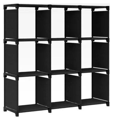 Produktbild von Ausstellungsregal mit 9 Würfeln, schwarz, 103 x 30 x 107,5 cm, Stoff