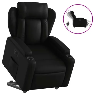 Produktbild von vidaXL Relaxsessel mit Aufstehhilfe Elektrisch Schwarz Kunstleder