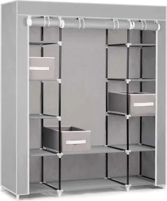 Immagine prodotto di Massido 680011, armadio tessile grande con cassetti, 45 x 135 x 170 cm, grigio