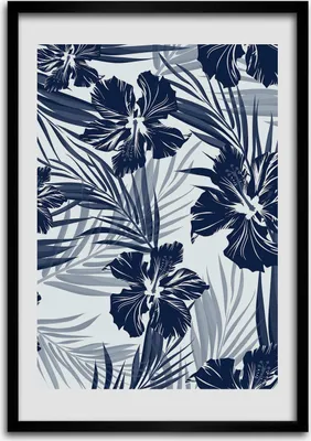 Produktbild von Bild - Bilderrahmen - Foto - 70 cm x 100 cm - MDF - Rahmen - Wandkunst - Tropische Blumen