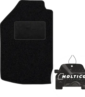 Produktbild von moto-MOLTICO Fahrer Fußmatte Auto Velours Fahrerseite Autoteppiche Schwarz Fahrermatte 1-teilig passend für VW Caddy I 1995-2003