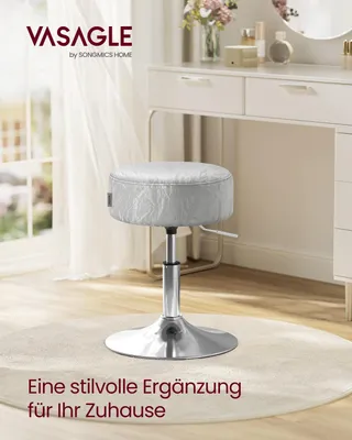 Immagine prodotto di Pouf da trucco regolabile in altezza e girevole a 360 gradi | Grigio tortora