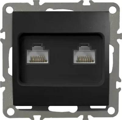 Produktbild von RJ45 x2 Doppel Computer-Steckdose QUADRA schwarz