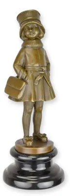 Produktbild von Bronzeskulptur Mädchen nach Kelety Replikat Retro Design Dekoration