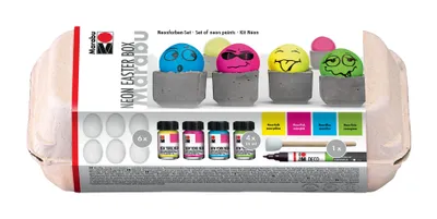 Produktbild von Marabu Schwarzlichtfarbe NEW YORK NEON Set Easter Box