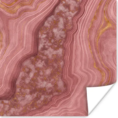 Produktbild von MuchoWow® Poster Roségold - Achat - Edelstein - Abstrakt 100x100 cm - Babyzimmer