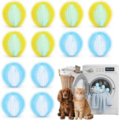 Imagen del producto de Esferas anti-pelusas de microfibra, 12 unidades, reutilizables, para la ropa