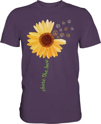 Produktbild von Peace Symbol Sonnenblumen T-Shirt Gärtner Geschenk – Urban Purple / 3XL