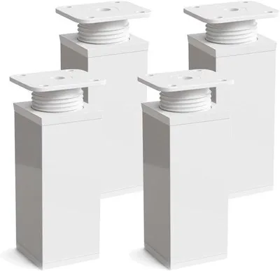 Obrázek produktu pro Flexibilní hliníkové nohy k nábytku, čtvercový profil 40 × 40 mm, bílé