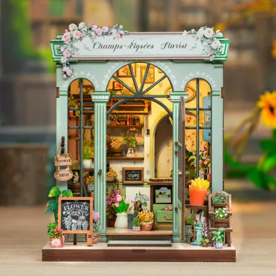 Produktbild von Miniaturhäuschen – DIY – Blumenladen auf den Champs-Élysées – 199 Stück + LED-Beleuchtung