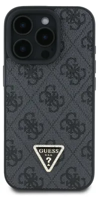 Produktbild von Guess, Hülle für iPhone 16 Pro Max Serie 4G Strass Dreieck mit Umhängegurt, Schwarz