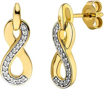 Viventy 784324 Ohrringe für Damen Gold auf Silber 925 Zirkonia-Ohrhänger 1