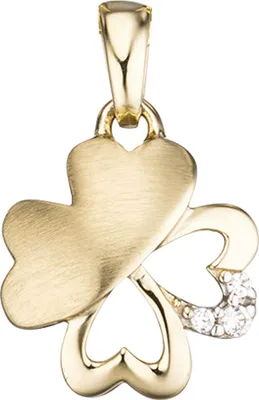 Produktbild von Anhänger Kleeblatt Schmetterling aus 333 Gold Gelbgold Zirkonia Damen