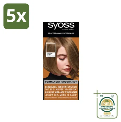 Productafbeelding van 5 x Syoss Pantone Haarverf 6-66 Roasted Pecan - Voorraadverpakking - 5 stuks