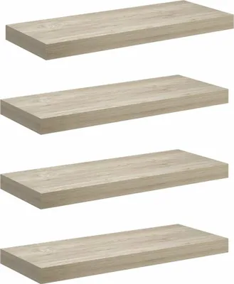 Produktbild von vidaXL Schwebende Wandregale 4 Stk. Eichefarben 60x23,5x3,8cm MDF