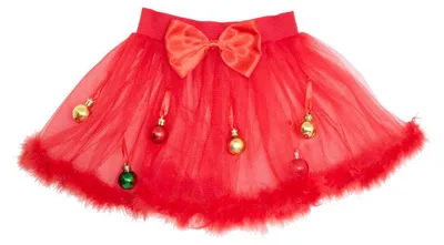 Produktbild von Grün-roter Weihnachtsrock für Kinder