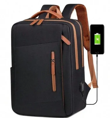 Produktbild von Rucksack, Laptoptasche 15,6 Zoll – wasserdichter Laptoprucksack mit USB-Ladeanschluss für Damen und Herren –