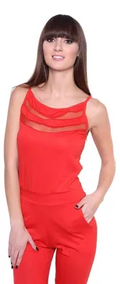 Produktbild von Damen Jumpsuits Sportlich Elegant bequem ; Rot S/M 36/38
