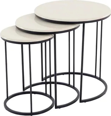 Produktbild von Set 3x Couchtisch Kaffeetisch Beistelltisch Design Weiß Wohnzimmertisch Tische