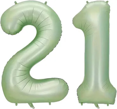 Obrázok produktu pre Fóliový balón číslo 21, XL veľkosť, zelená, pre narodeniny