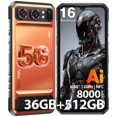 Produktbild von OUKITEL WP68 Air 5G Outdoor Handy 36GB+512GB 8000mAh/45W Outdoor Camping Smartphone Ohne Vertrag 6,88'' 120 Hz Android 16 Nachtsichtkamera,NFC,Orange