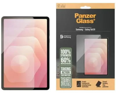 Obrázek produktu pro PanzerGlass ® Screen Protector Samsung Galaxy Tab S11 | Ultra-Wide Fit, Samsung, Samsung - Galaxy Tab S11, Aplikace nasucho, Odolné proti poškrábání, Odolný proti nárazům, Průhledná, 1 kusů