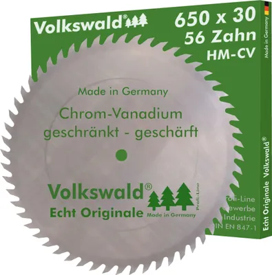 Produktbild von Volkswald ® Sägeblatt CV 650 x 30 mm Z= 56 Tischkreissägen Wippkreissägen und Formatkreissägen geschränkt