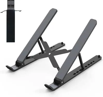 Image de Support d'ordinateur portable portable pour le bureau - Support d'ordinateur portable pliable avec ventilation pour ordinateurs portables de 10 à 15,6 pouces