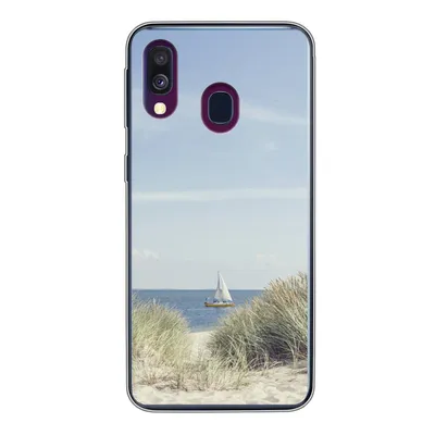 Produktbild von MuchoWow® Handyhülle Schutzhülle Hülle für Samsung Galaxy A40 Nordsee - Dünen - Boot Silikon Softcase Handy Hülle - Handy-Tasche