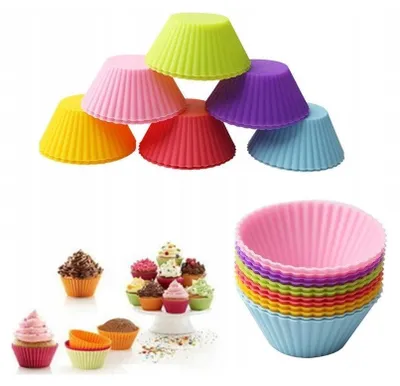 Produktbild von KMT Silikon Muffinförmchen Backförmchen 12 Stück 7cm