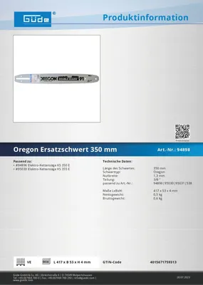 Oregon Double Guard Führungsschiene Ersatzschwert 350 mm 3-8 Zoll 1,3 mm Kettensäge Sägekette Schwert Forst Holz schneiden Ersatzteil Zubehör 304928 94898 4015671759313 297605 352856 362049 Stabilo-Fachmarkt.de