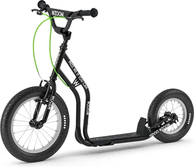 Produktbild von Yedoo Wzoom Kinder Roller Scooter Tretroller - für Kinder ab 6 Jahre, mit Luftreifen 16/12, Reflexelementen und verstellbarem Lenker Schwarz