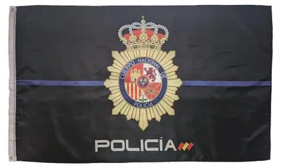 Nationalpolizei-Flagge 150x90 cm, Schwarz, Polyester