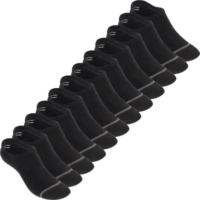 Produktbild von Footstar Damen und Herren Funktions Füßlinge (12 Paar) Unsichtbar mit Frotteesohle - Schwarz 35-38