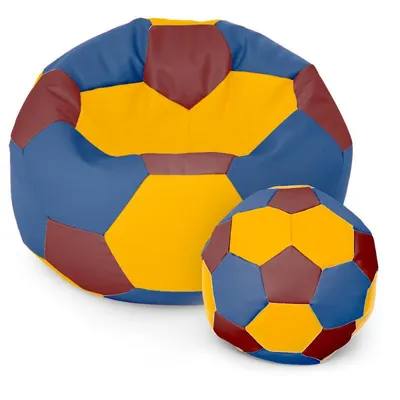 Produktbild von Fußball Sessel mit Füllung EPS Perlen Sitzsack Beanbag Sitzkissen 100cm Zitrone Burgund Marineblau Sitzkissen Kissen Sitzsäcke Wohnzimmer Sitzsackbezu