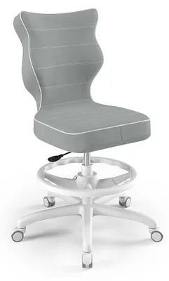 Zdjęcie produktu dla Krzesło Wzrostowe Dla Dzieci I Młodzieży, Ergonomiczne Krzesło Do Biurka, Dla Osób O Wzroście 146-176 Cm, Kolor: Biały (Jasmine 03), Z Podniesioną Podnóżkiem