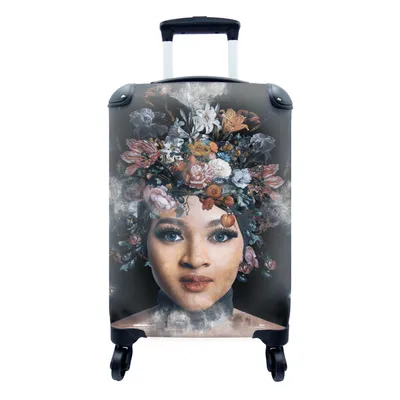 Produktbild von MuchoWow® Koffer Handgepäck Trolley Rollkoffer Kleine Reisekoffer mit 4 Rollen - Blumen - Farben - Frauen - Cabin Size < 55x40x23 cm & 55x40x20 cm - Fotokoffer - Kabinenkoffer - Boardgepäck - Reise-Box - Reisekoffer - Reisegepäck - Koffer mit Bild - Trolley für Kinder