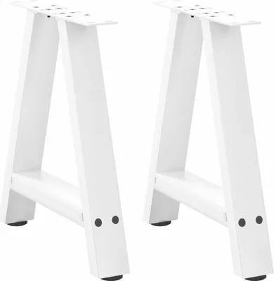 Imagen del producto de Patas de mesa de centro en forma de A 2 uds blanco 50x(42-43)cm