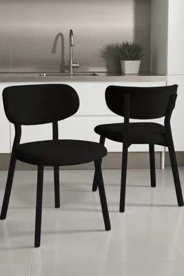 Produktbild von Skye Decor, Hochwertiges Stuhlset (6 Stück) - Schwarz, 100% Metall, 49 cm Sitzhöhe