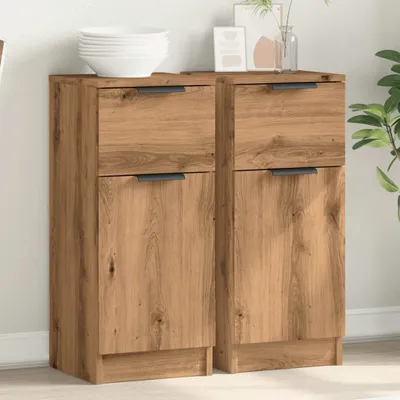 Produktbild von vidaXL Sideboards 2 Stk. Artisan-Eiche 30x30x70 cm Holzwerkstoff