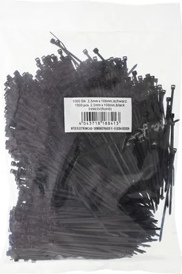 Image de InLine® 59963V Colliers de câble, longueur 100mm, largeur 2,5mm, noir, 1000 pièces, bulk