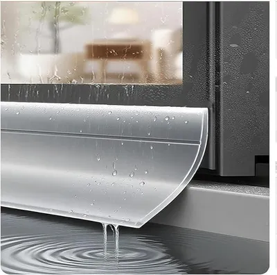 Produktbild von Fenster-Regenabweiser – 5,5 cm x 0.5 m – Selbstklebend – Regenschutzleiste – Wassersperrleiste – Für Schiebefenster und Fensterrahmen - transparent