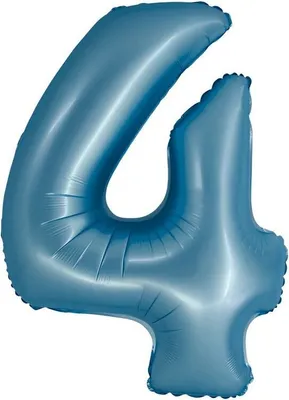 Produktbild von XL Folienballon blau matt Zahl 4