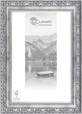 Produktbild von Bilderrahmen 'OTTO' CLAMARO Antik Massivholz | Silber Gebürstet | Shabby Chic Vintage Barock | Holzrahmen inkl. Acrylglas, Rückwand, Aufhänger (Querformat & Hochformat), Größe:140x100