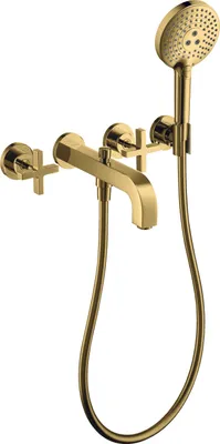 Produktbild von 3-Loch-Wannenarmatur AXOR CITTERIO DN 15 UP m Ros. m Kreuzgr. pol. go optic mit Kreuzgriffen polished gold optic
