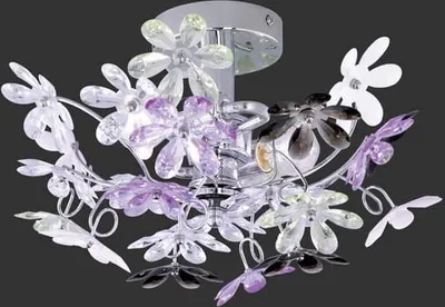 Zdjęcie produktu dla Lampa sufitowa FLOWER chromowana wielokolorowy 2xE14x40W metal wym:22x38x38cm IP20 RL