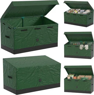 Produktbild von Outdoor Aufbewahrungsbox - Gardenbox Wasserdicht - Ausrüstung sparen - Schuin Dach Design - 530 Liter - Schwarz Grün